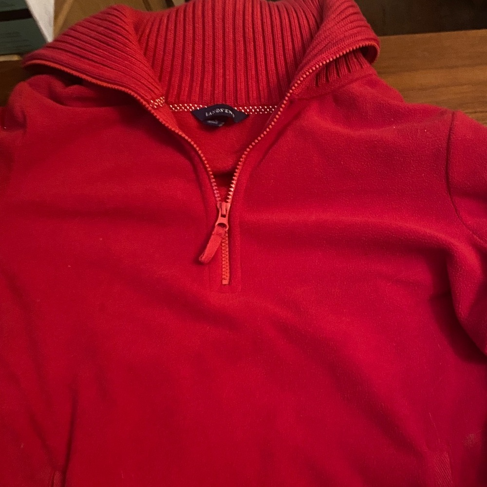 Lands' End Women’s Zip-Up Red Sweater